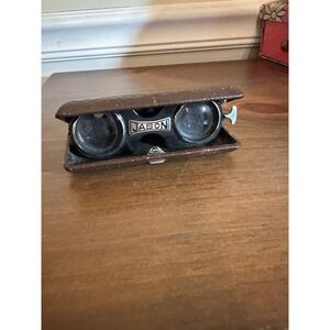 Vintage Jason Folding Opera Glasses Binoculars Brown Pocket Sport Glass Japan